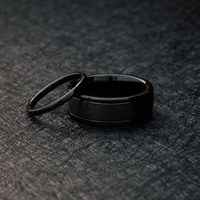 His and Her all Black Wedding Ring Set | His and Her Wedding Ring Set 2