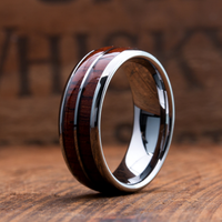 Silver Wood Barrel Ring