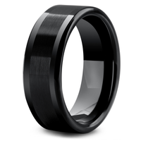 Men's Modern Wedding band With Brushed Textured Stripe