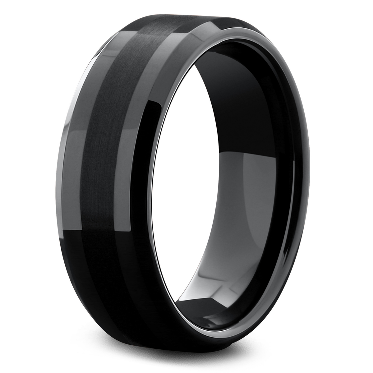 Men's Black Wedding Band | Modern 2