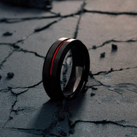 The Thin Red Line Ring - Men's Fire Fighter Wedding Band