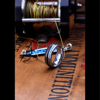 Men's Fishing Line Wedding Band Blue | Men's Deer Antler, Wood and Fishing Line Wedding Band