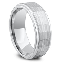 Rustic Hammered Wedding Ring Men's