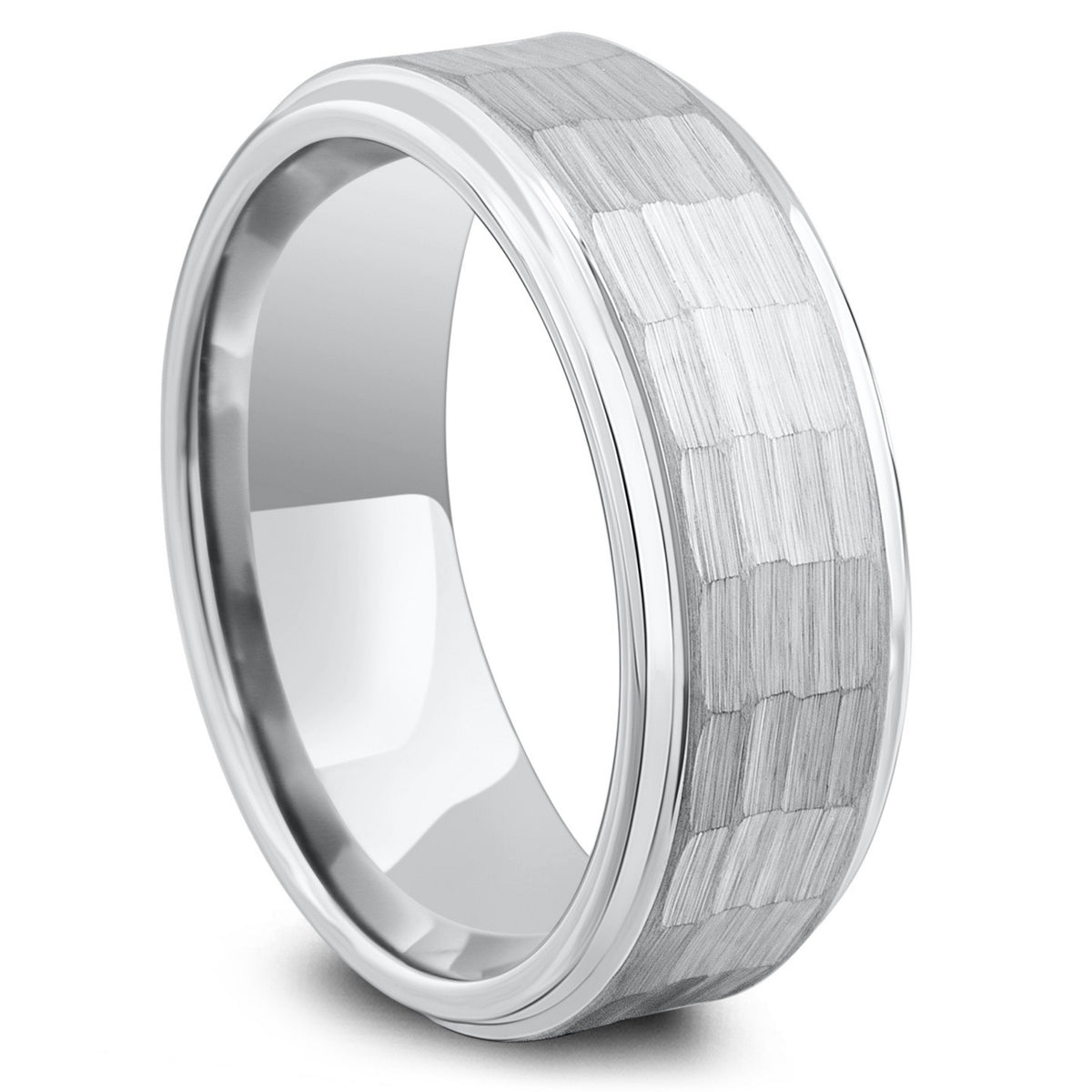 Rustic Hammered Wedding Ring Men's