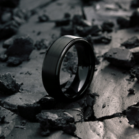 Men's Black Titanium Wedding Band - Modern Titanium Wedding Bands