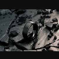 Men's Black Titanium Wedding Band - Modern Titanium Wedding Bands