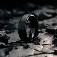 Men's Black Titanium Wedding Band - Modern Titanium Wedding Bands
