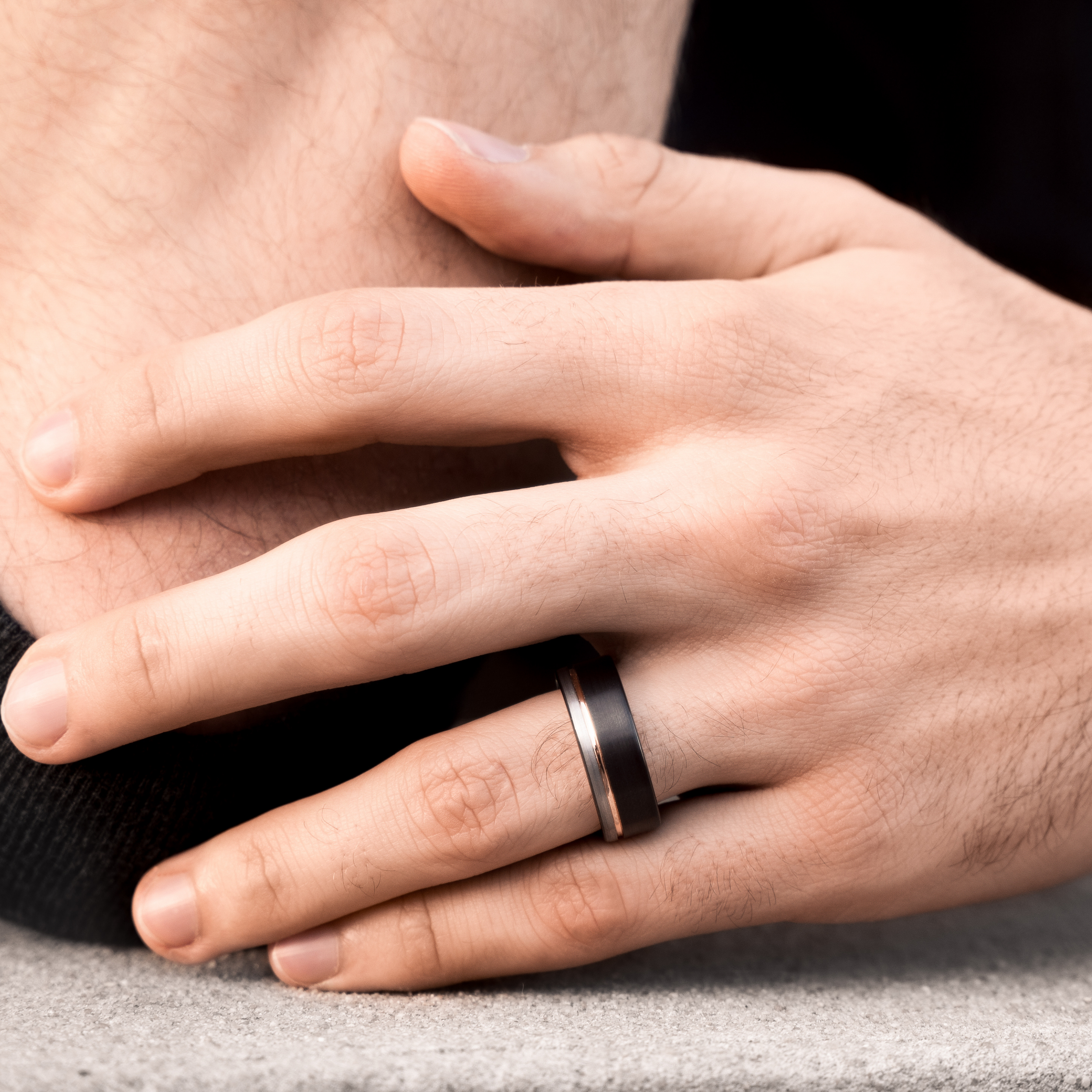 Men's Modern Wedding Band | Men's Modern Rose Gold Wedding Band