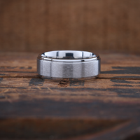 8mm Titanium Ring With Polished Outer Edges and a Matte Center