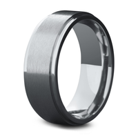 8mm Titanium Ring With Polished Outer Edges and a Matte Center