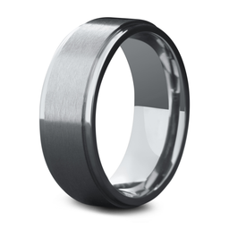 8mm Titanium Ring With Polished Outer Edges and a Matte Center