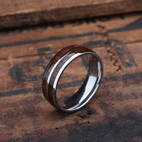 Silver Wood Barrel Ring