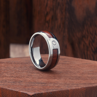 Men's Wood Diamond Wedding Band (CZ)