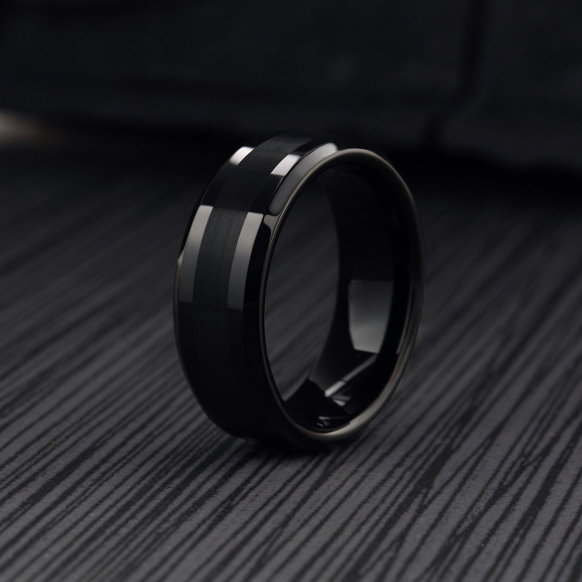 Men's Modern Black Wedding Ring