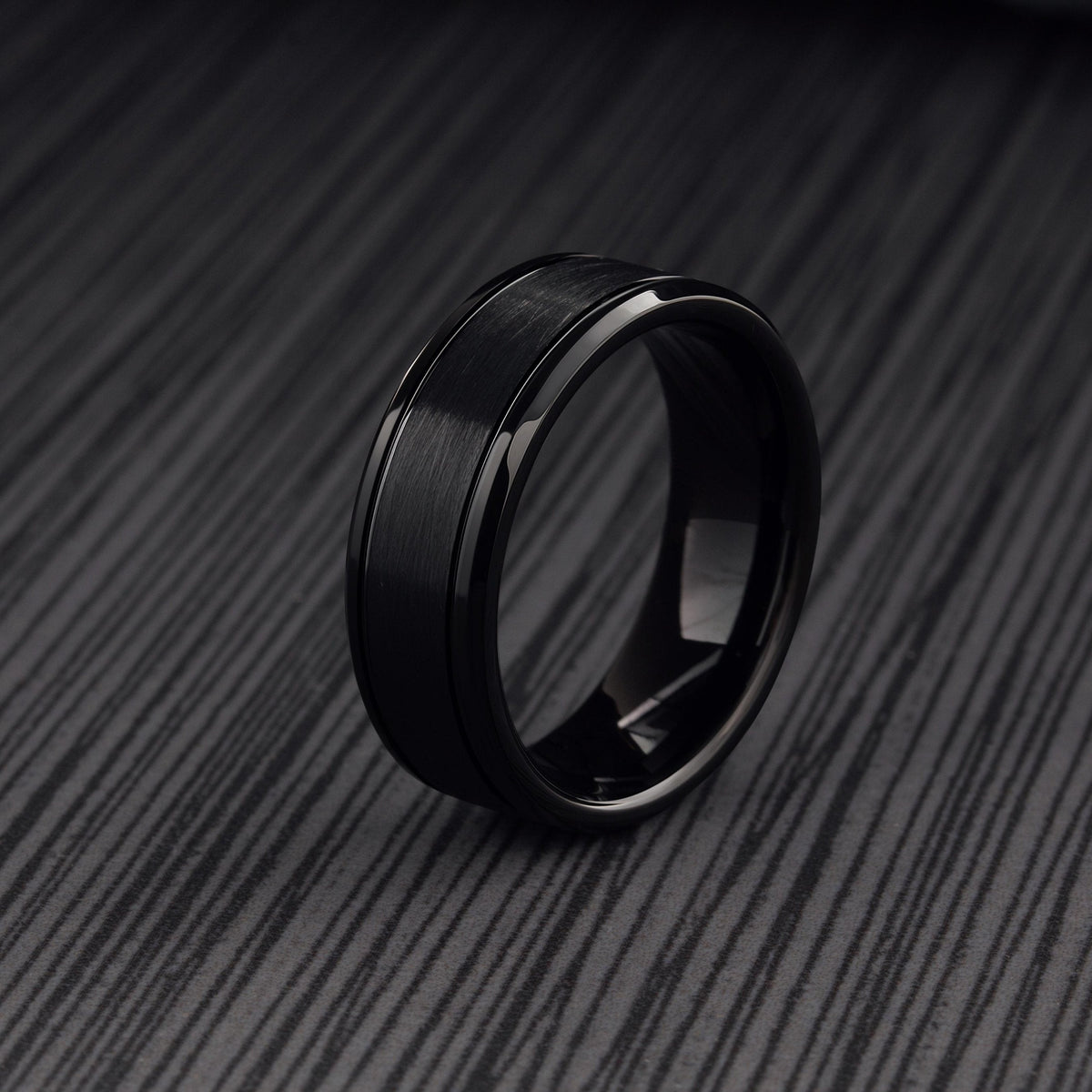 Men's Modern Black Wedding Ring
