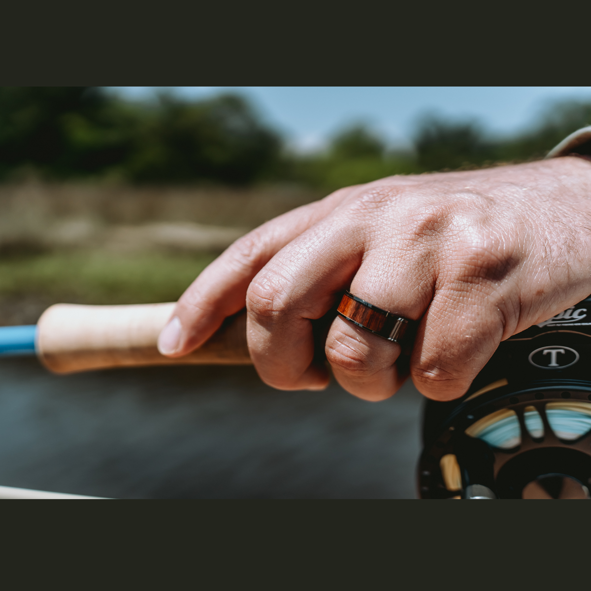 Men's Black and Wood Wedding Ring | Canada