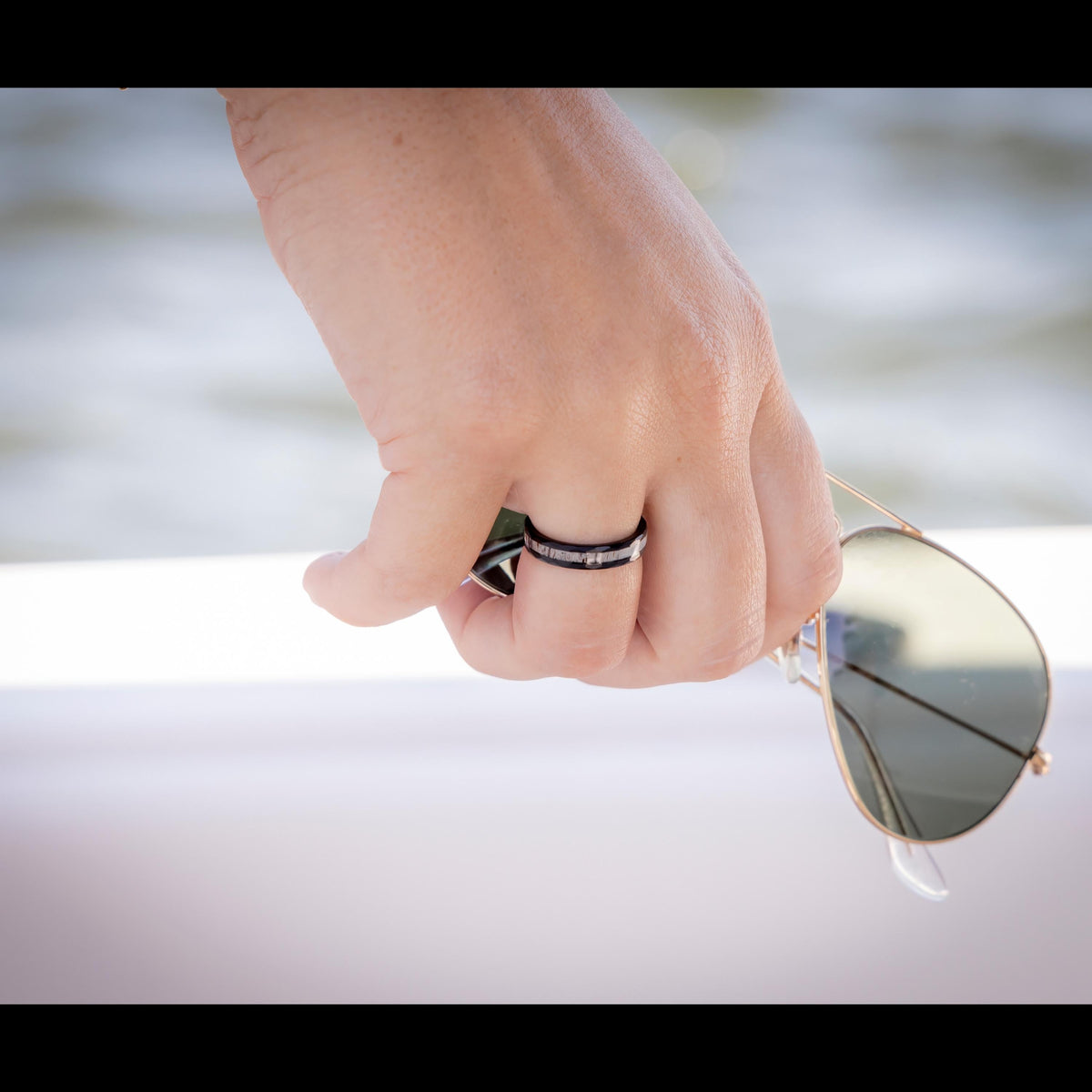 Women's Deer Antler Ring - The Boone | Women's Black Deer Antler Ring 