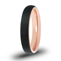 Women's Black and Rose Gold Wedding Ring