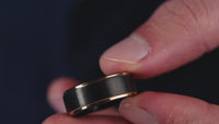 Men's Black and Rose Gold Wedding Band | Modern Men's Wedding Band