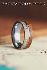 Backwoods Buck - Men's Antler Wedding Band